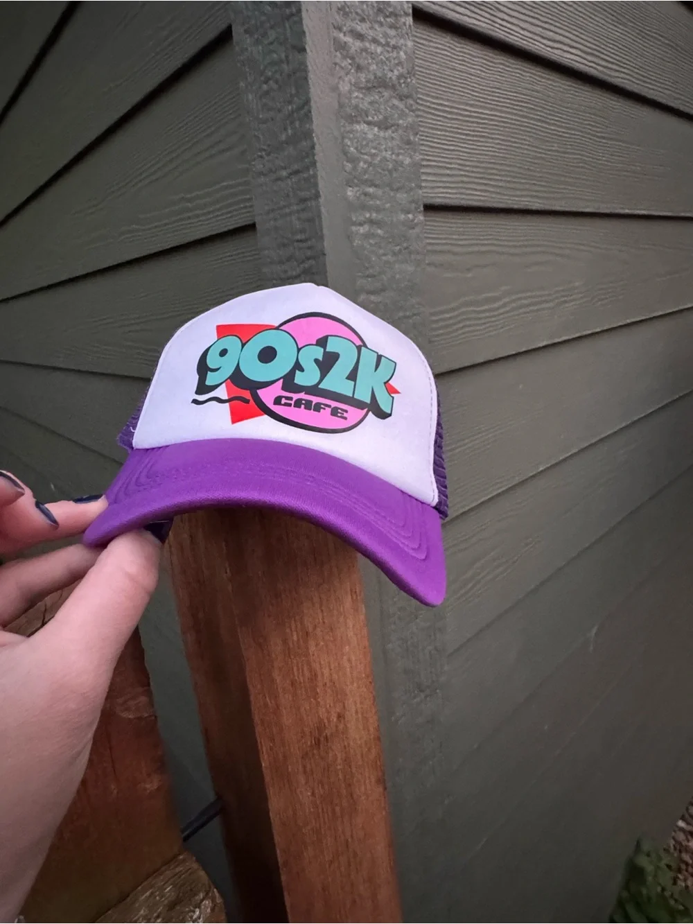 90s2K Café Purple Trucker Hat